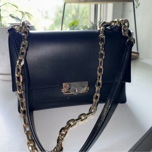 Michael Kors Black Crossbody Bag with Gold Chain